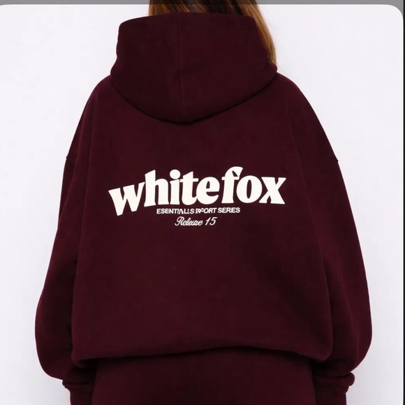 White Fox Boutique Tops - Burgundy Logo Hoodie - Whitefox